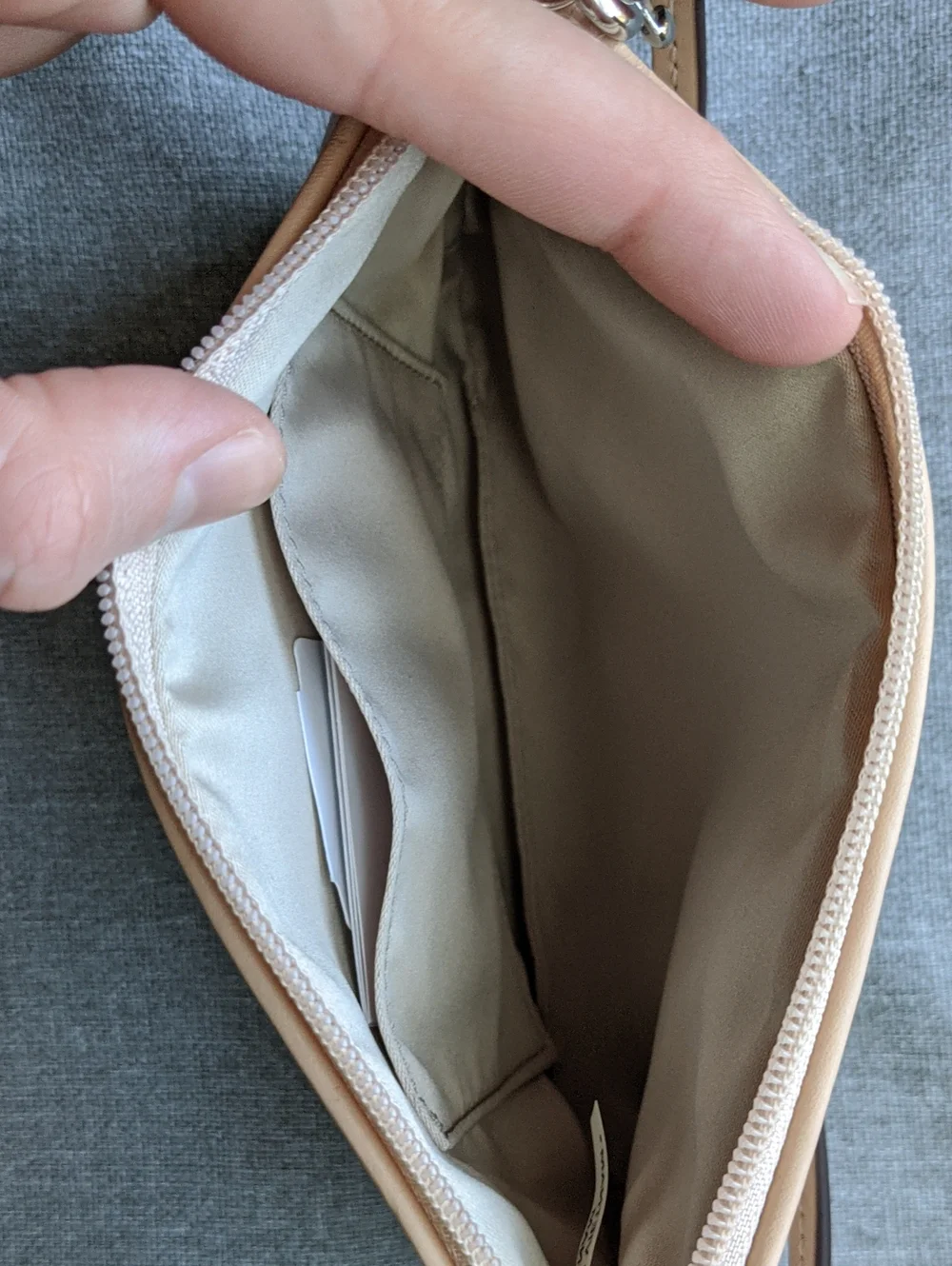 COACH New York Beige Wristlet Pouch